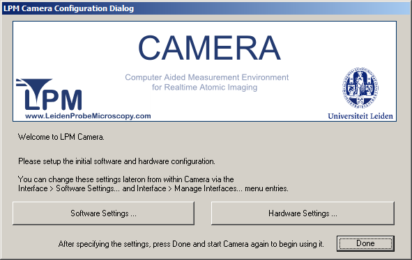 Camera Configuration Dialog
