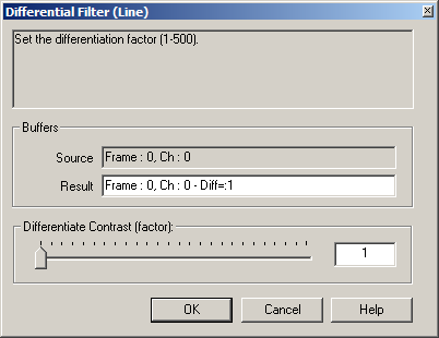 Analysis Mode, Filters: Derivative (Line by Line) Filter Dialog