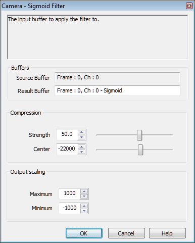 Analysis Mode, Filters: Sigmoid Filter Dialog